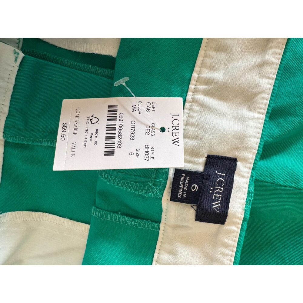 J.Crew Scalloped Edge Shorts • Teal Green • Size 6 • NWT •‎ Preppy - Picture 5 of 5